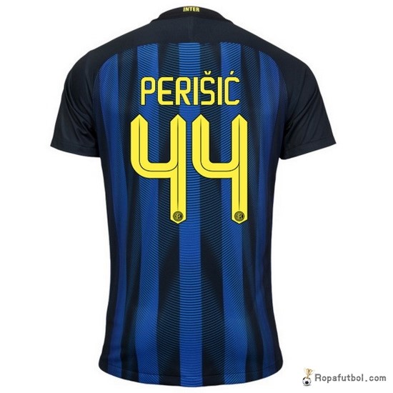 Camiseta Inter de Milán Replica Primera Ropa Perisic 2016/17 Marino Azul